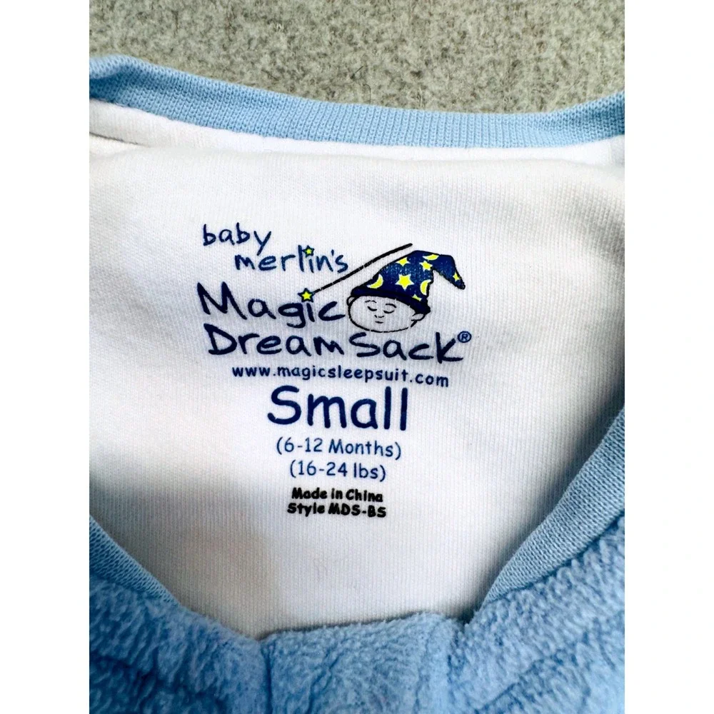 Baby Merlin's Magic Dream Sack Wearable Blanket Blue Fleece Small 6-12 Months